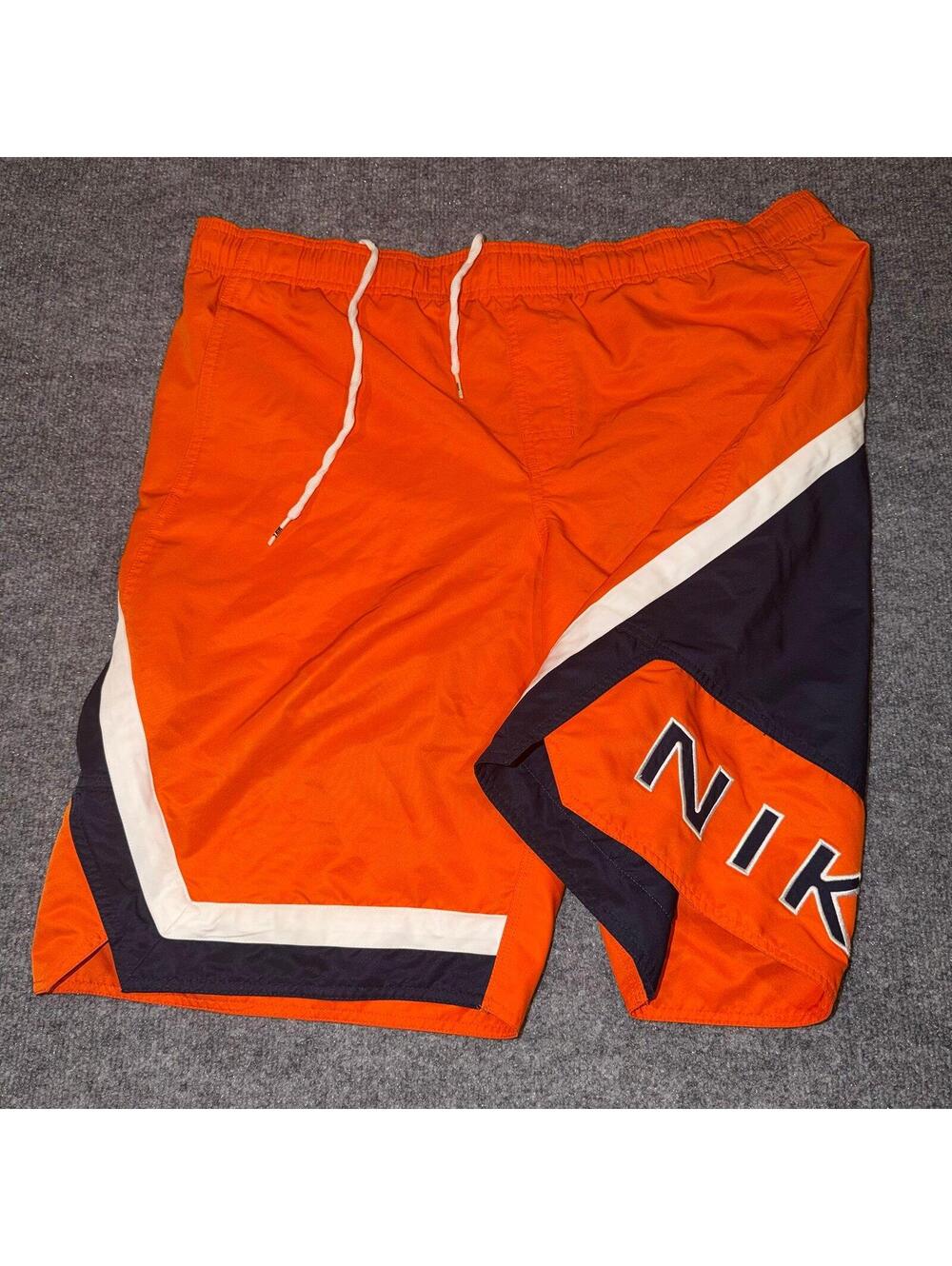 Nike Orange Nylon Surf Board Shorts Mens XL VTG Y2K 90s Rare
